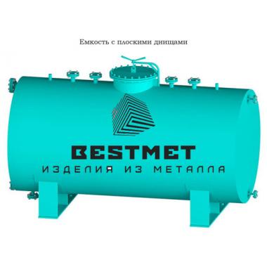 Емкость стальная с плоскими днищем ГПП1-1-16-0 горизонтальная